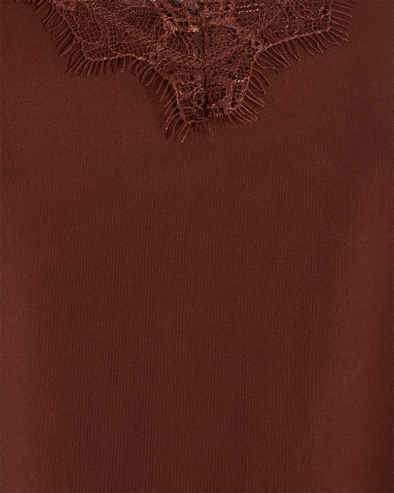 FQBICCO  -  LACE TOP - BROWN