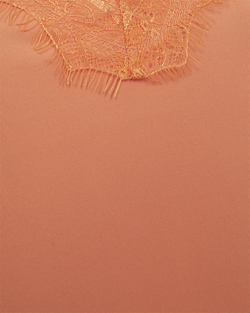 FQBICCO  -  TOP WITH LACE DETAILS - ORANGE