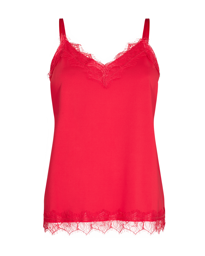 FQBICCO  -  TOP WITH LACE DETAILS - RED