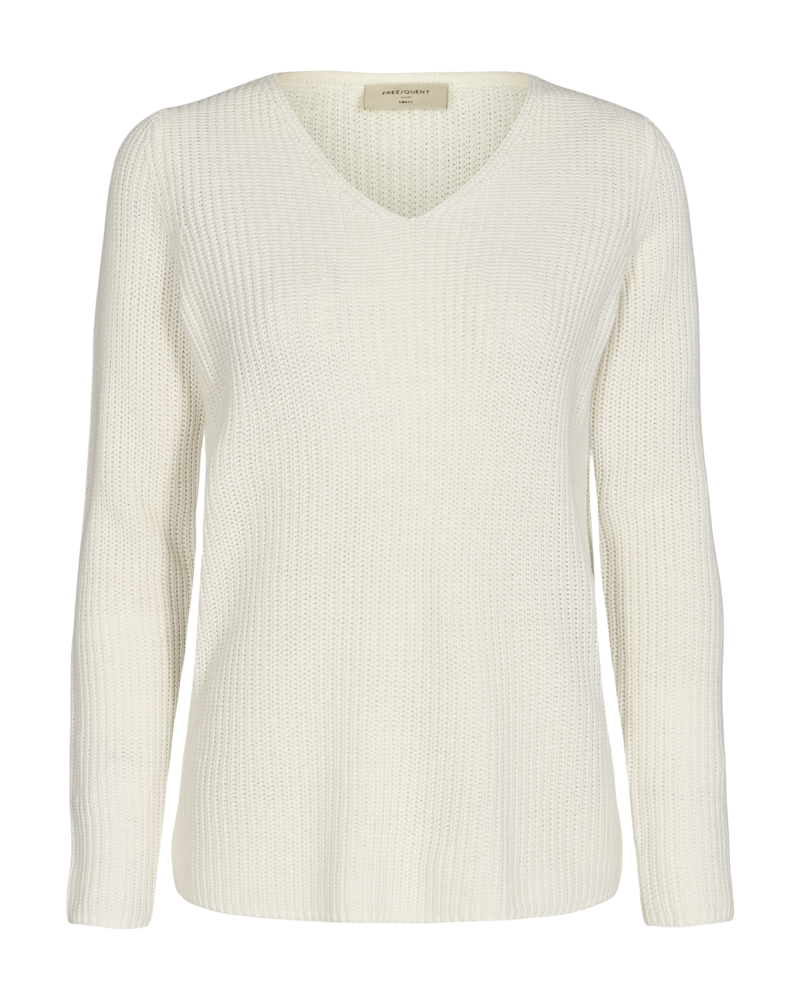 FQELLIS - PULLOVER WITH A V-NECK - WHITE