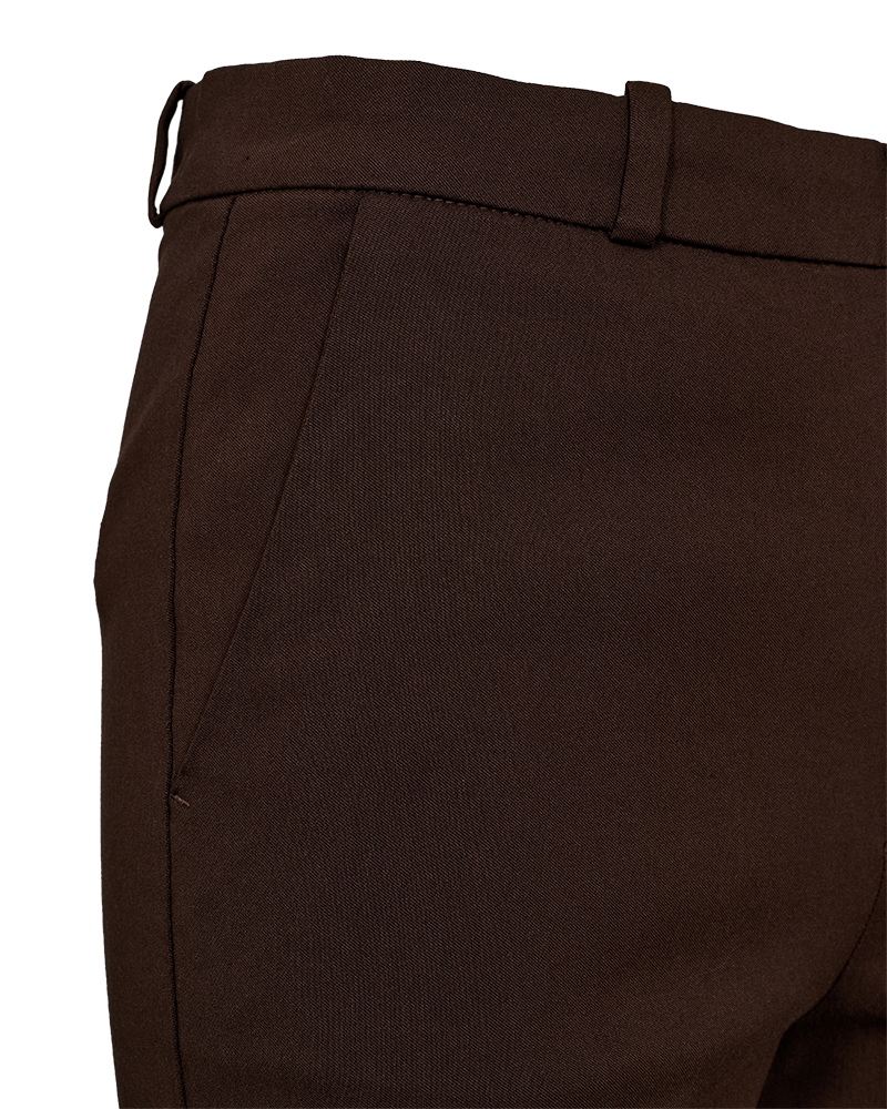 FQSOLVEJ - HIGH WAISTED PANTS - BROWN