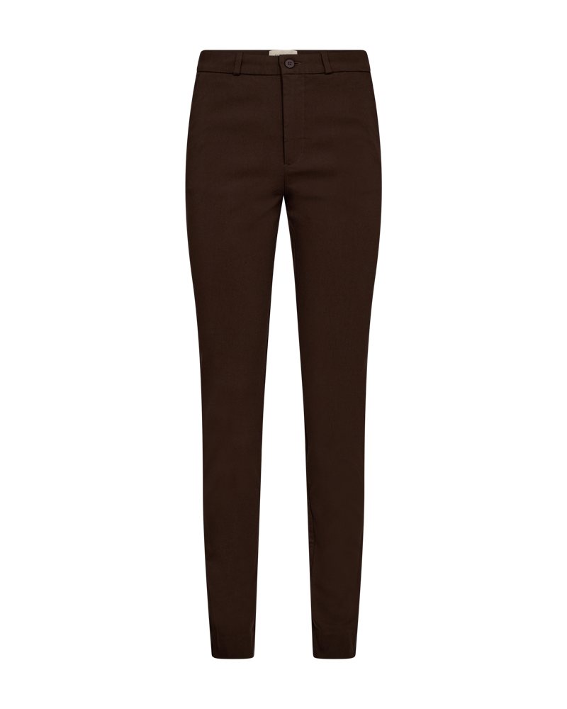 FQSOLVEJ - HIGH WAISTED PANTS - BROWN