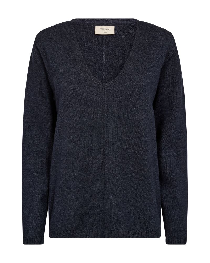 FQCLAURA - PULLOVER WITH A V-NECK - BLUE
