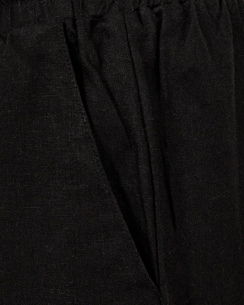 FQLAVA - LINEN SHORTS - BLACK
