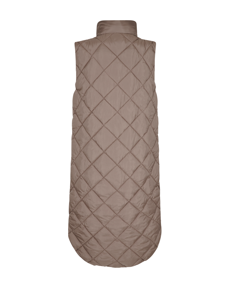 FQOLGA - LONG WADDED WAISTCOAT - BROWN