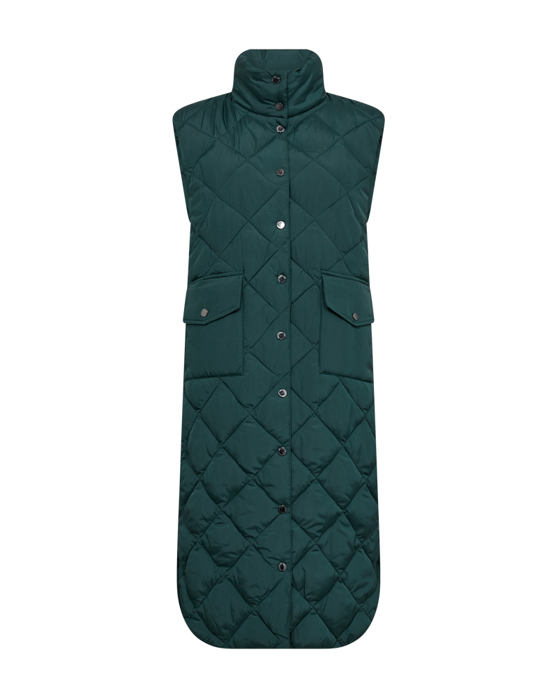 FQOLGA - LONG WADDED WAISTCOAT - GREEN