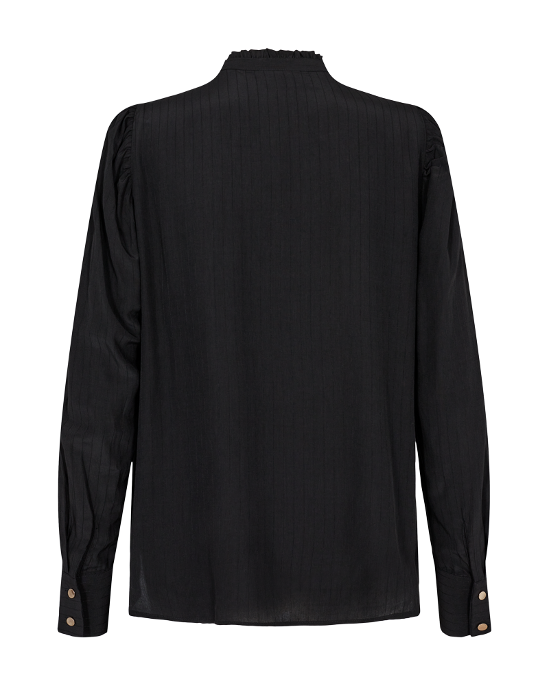 FQAPRIL - BLOUSE WITH RUFFLE DETAILS - BLACK