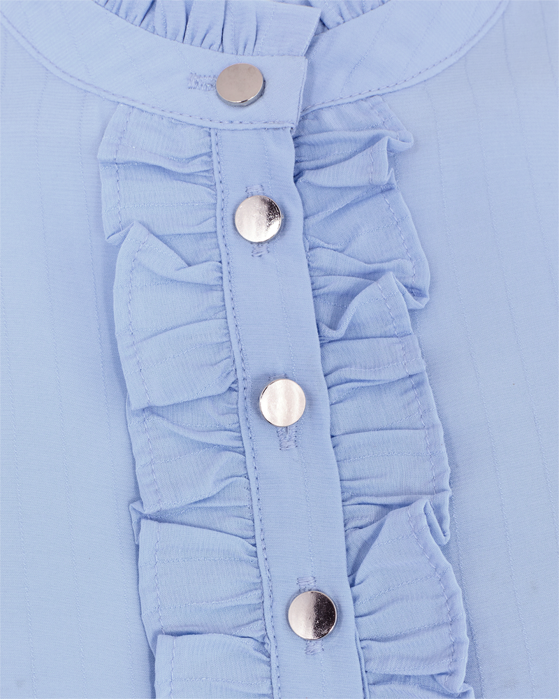 FQAPRIL - BLOUSE WITH RUFFLE DETAILS - BLUE