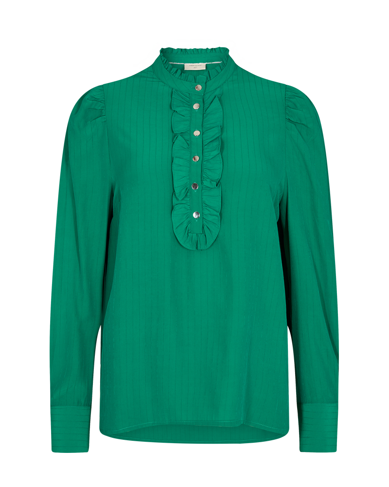 FQAPRIL - SHIRT WITH RUFFLE DETAILS - GREEN