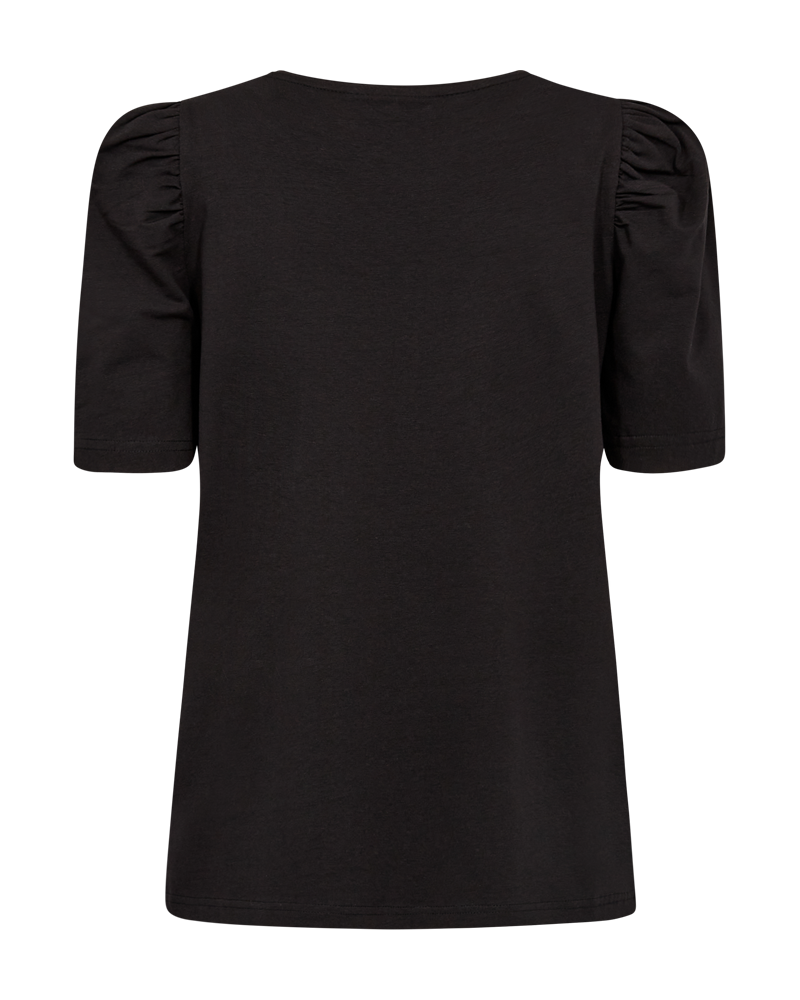 FQFENJA - T-SHIRT WITH PUFF SLEEVES - BLACK