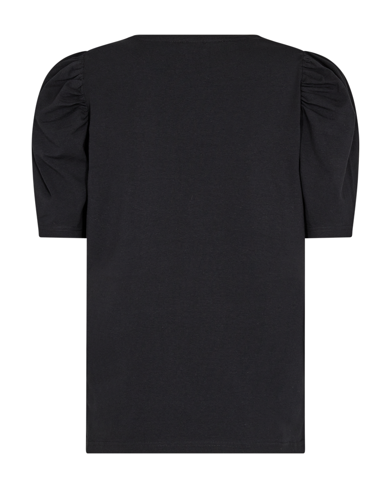FQFENJA - T-SHIRT WITH PUFF SLEEVES - BLACK