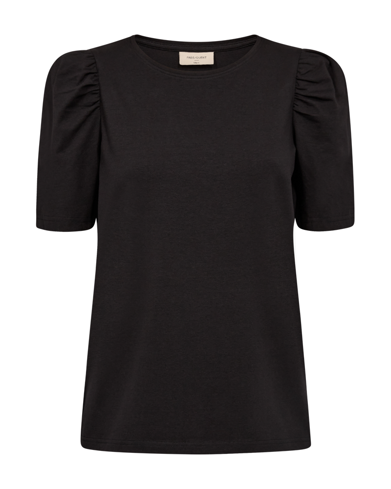 FQFENJA - T-SHIRT WITH PUFF SLEEVES - BLACK
