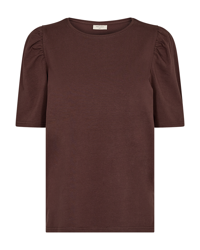 FQFENJA - T-SHIRT WITH PUFF SLEEVES - BROWN