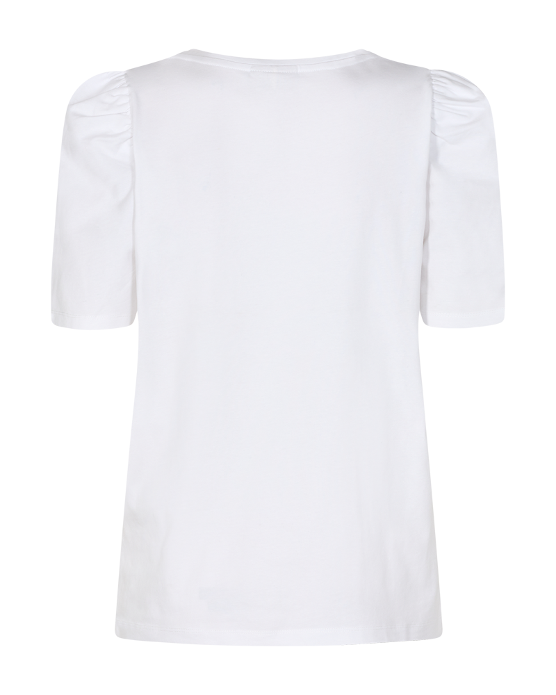 FQFENJA - T-SHIRT WITH PUFF SLEEVES - WHITE