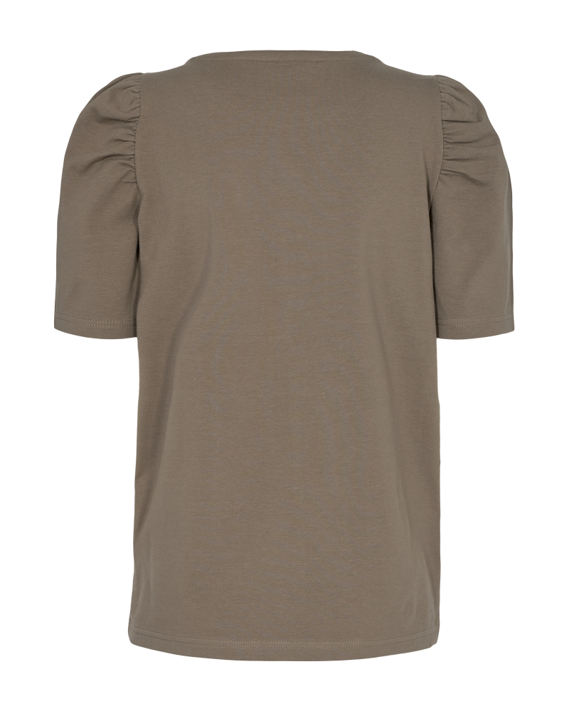 FQFENJA - T-SHIRT WITH PUFF SLEEVES - BROWN