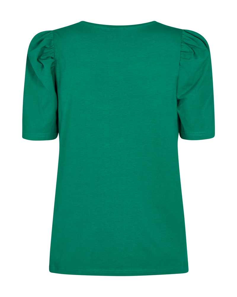 FQFENJA - T-SHIRT WITH PUFF SLEEVES - GREEN