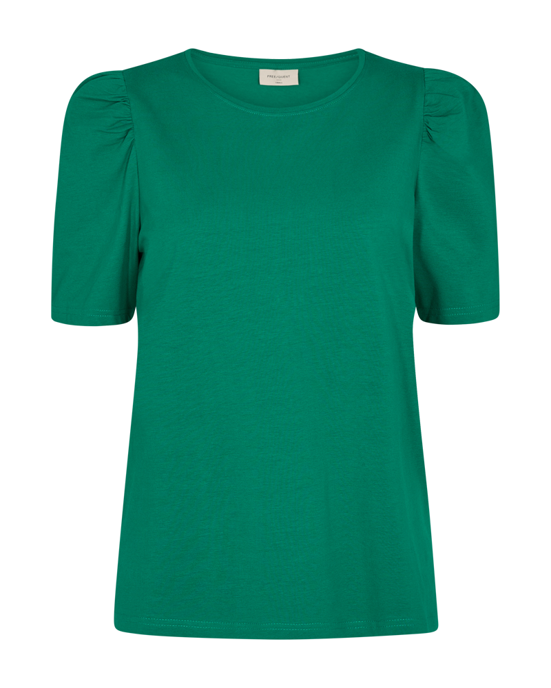 FQFENJA - T-SHIRT WITH PUFF SLEEVES - GREEN