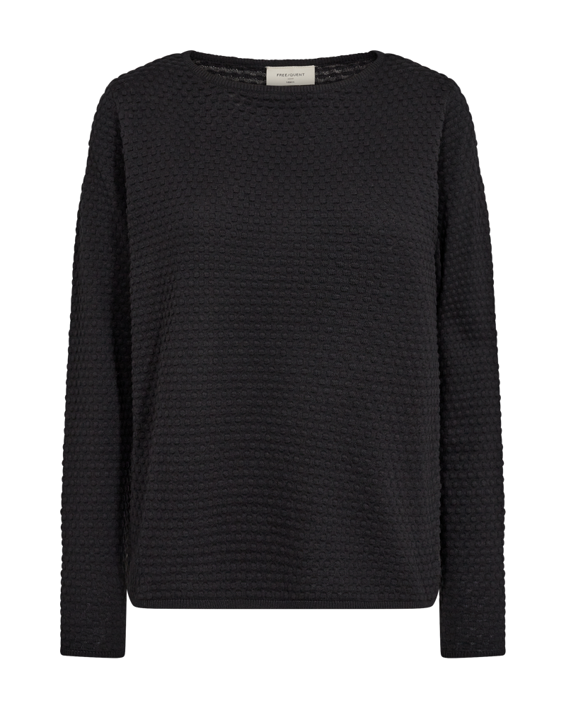 FQDODO - PULLOVER WITH DOTTED TEXTURE - BLACK