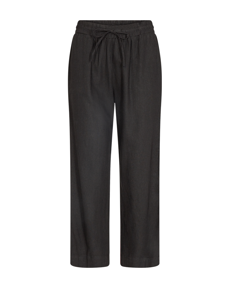 FQLAVA - LINEN ANKLE PANTS - BLACK