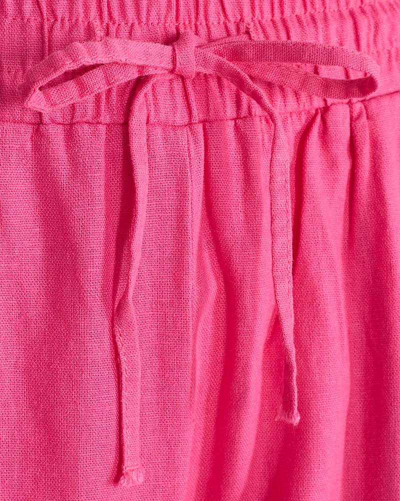 FQLAVA - LINEN ANKLE PANTS - ROSE