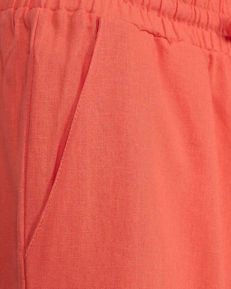 FQLAVA - LINEN ANKLE PANTS - ORANGE