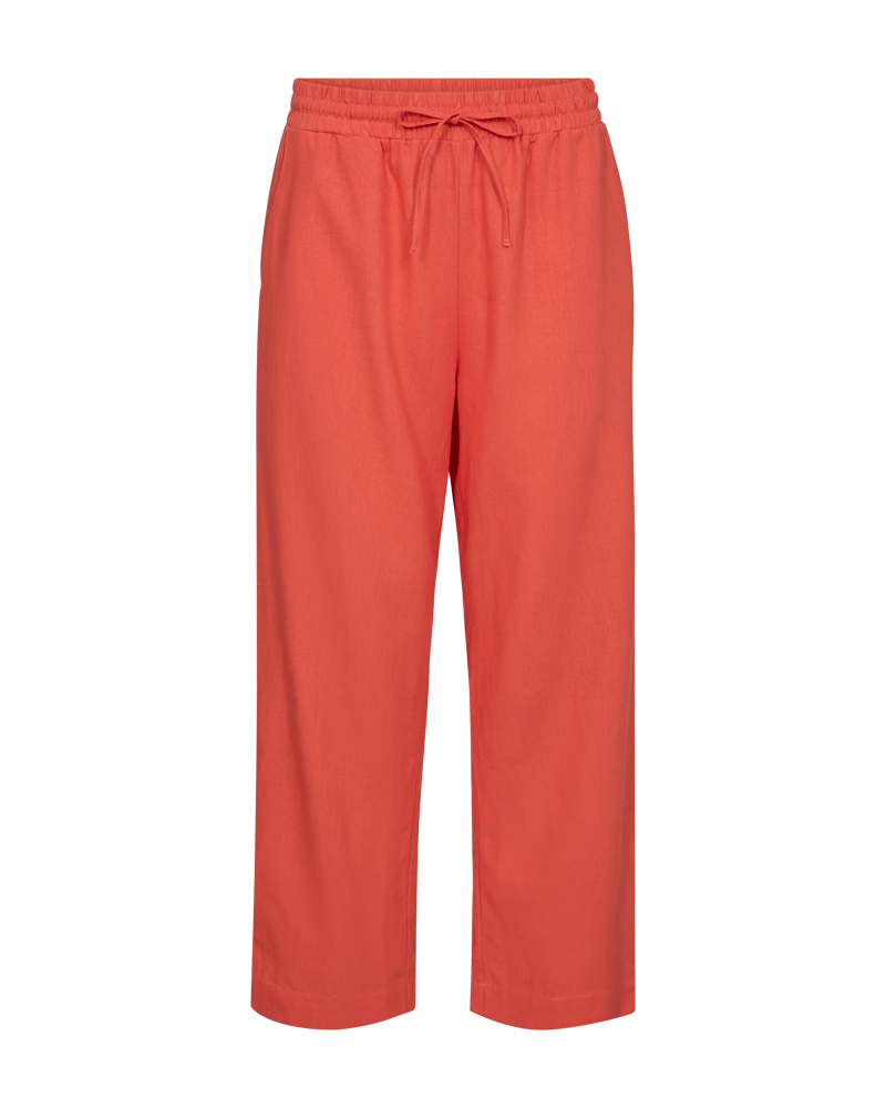 FQLAVA - LINEN ANKLE PANTS - ORANGE