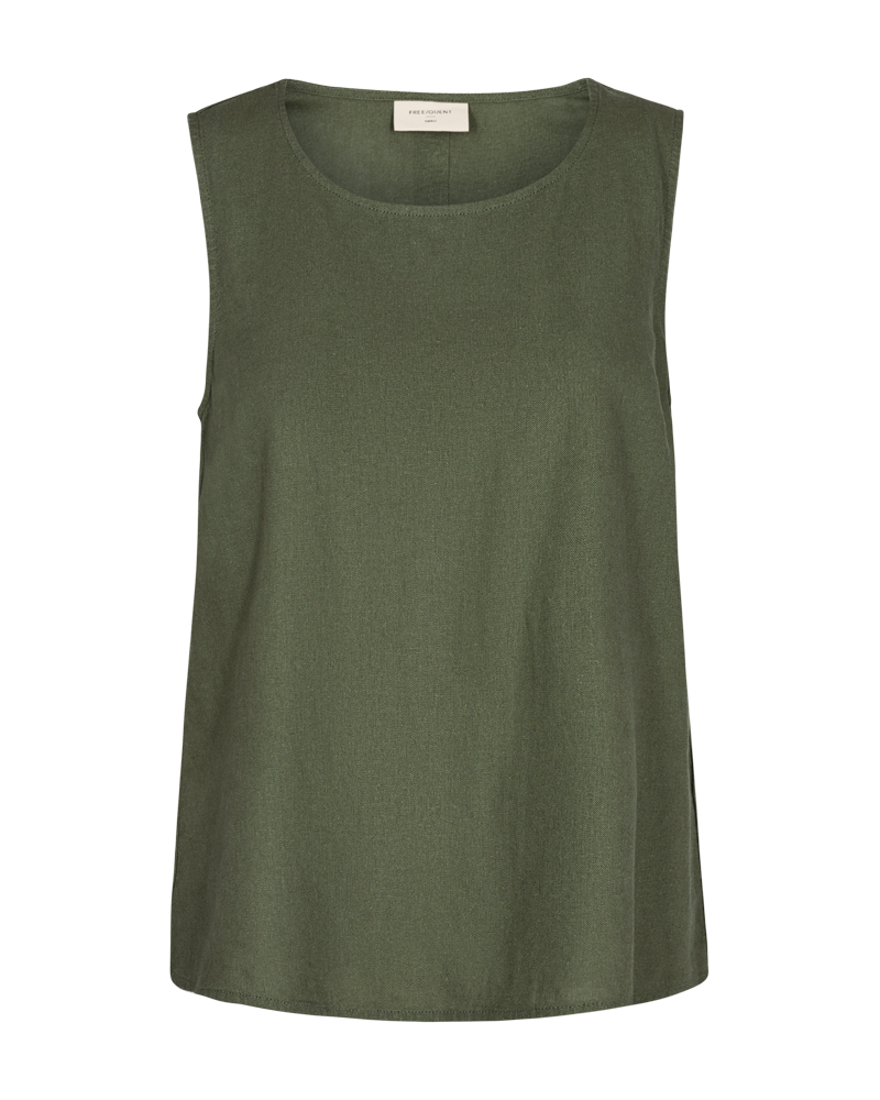 FQLAVA - LINEN TOP - GREEN