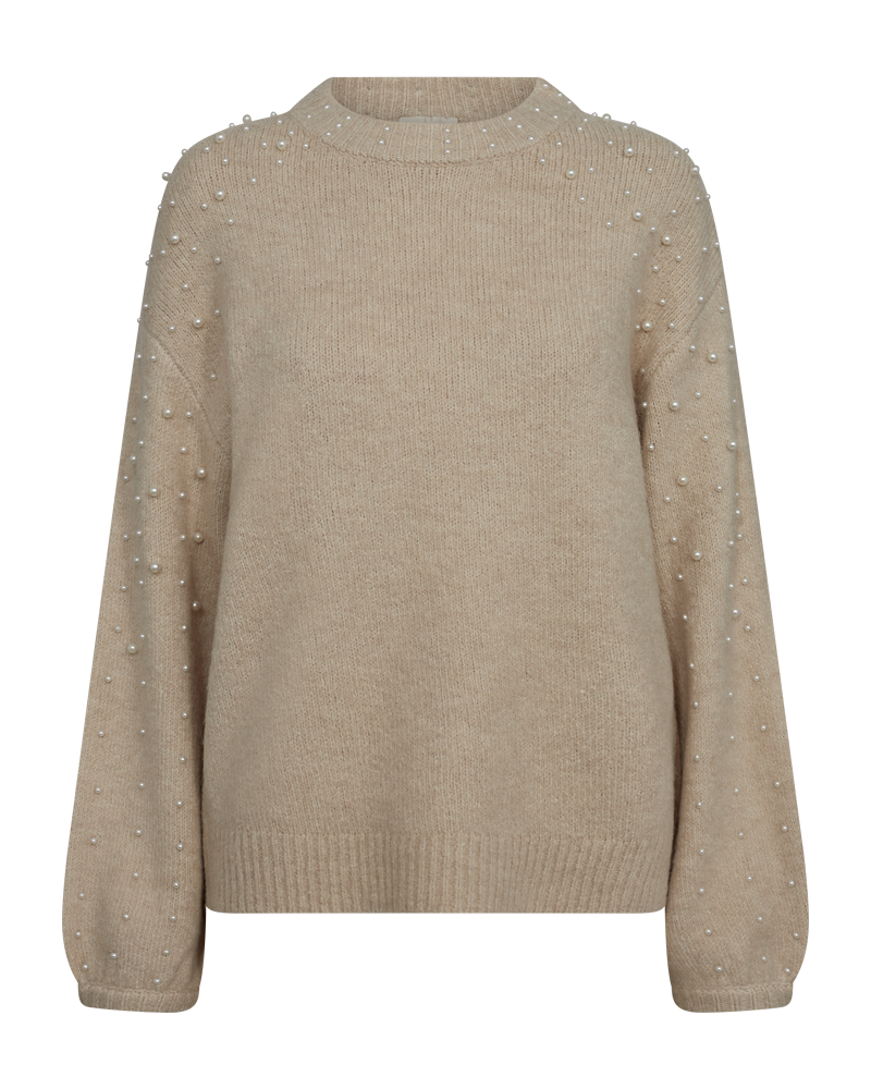 FQPEARL - PULLOVER WITH PEARLS - BEIGE