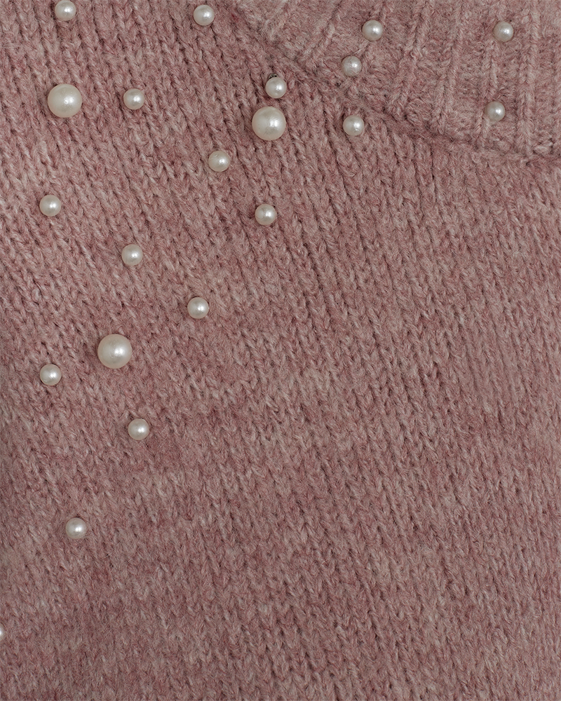 FQPEARL - PULLOVER WITH PEARLS - ROSE