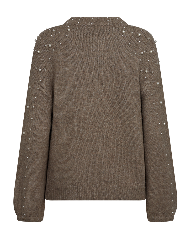 FQPEARL - PULLOVER WITH PEARLS - BROWN