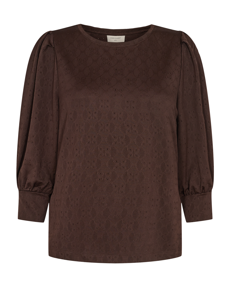 FQBLOND - BLOUSE WITH BALLOON SLEEVES - BROWN
