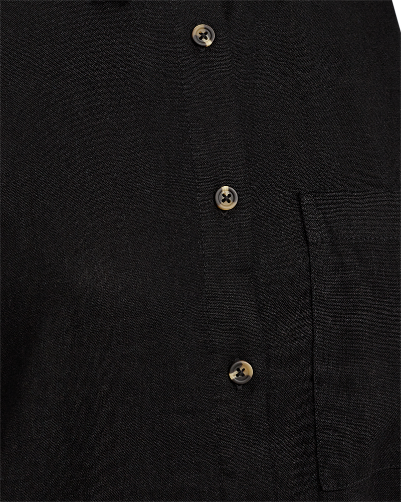 FQLAVA - LINEN SHIRT DRESS - BLACK