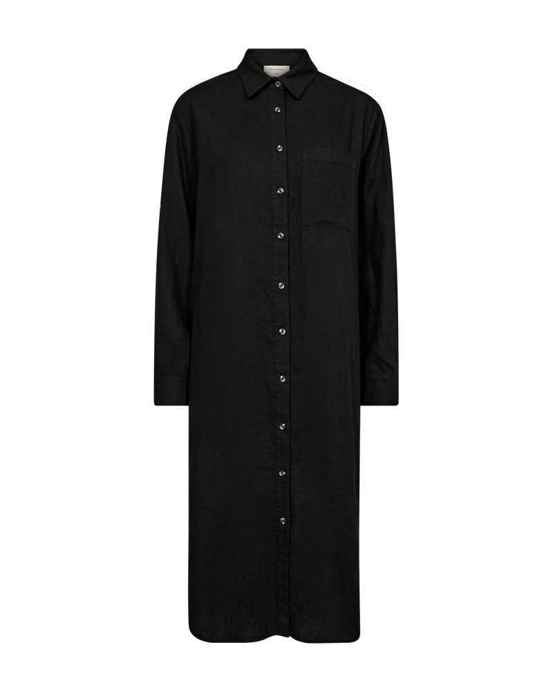 FQLAVA - LINEN SHIRT DRESS - BLACK
