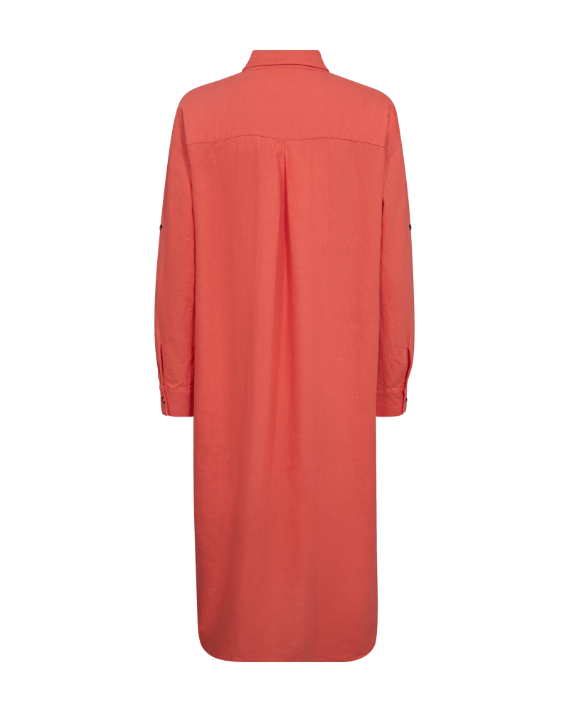 FQLAVA - LINEN SHIRT DRESS - ORANGE