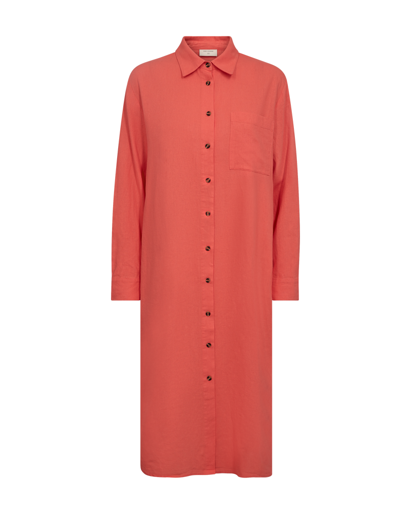 FQLAVA - LINEN SHIRT DRESS - ORANGE