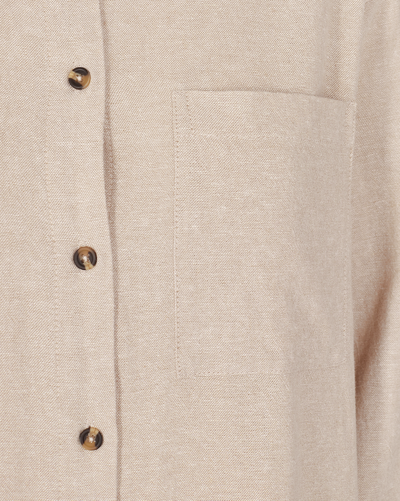 FQLAVA - LINEN SHIRT DRESS - BEIGE