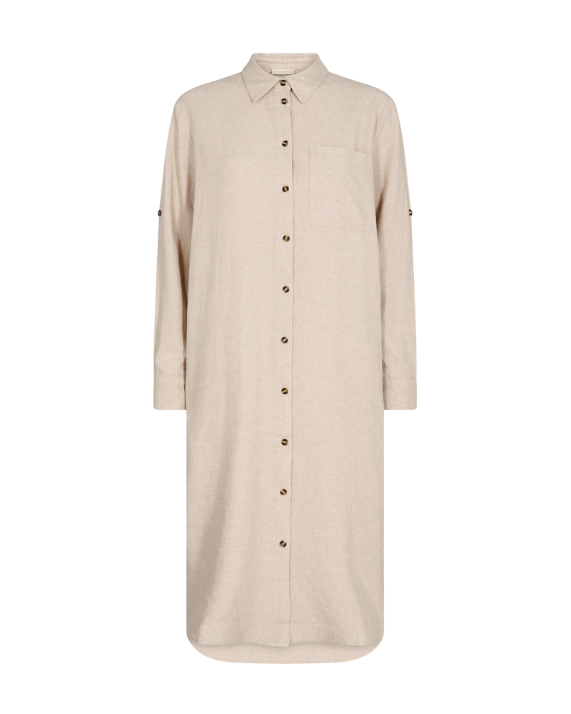 FQLAVA - LINEN SHIRT DRESS - BEIGE