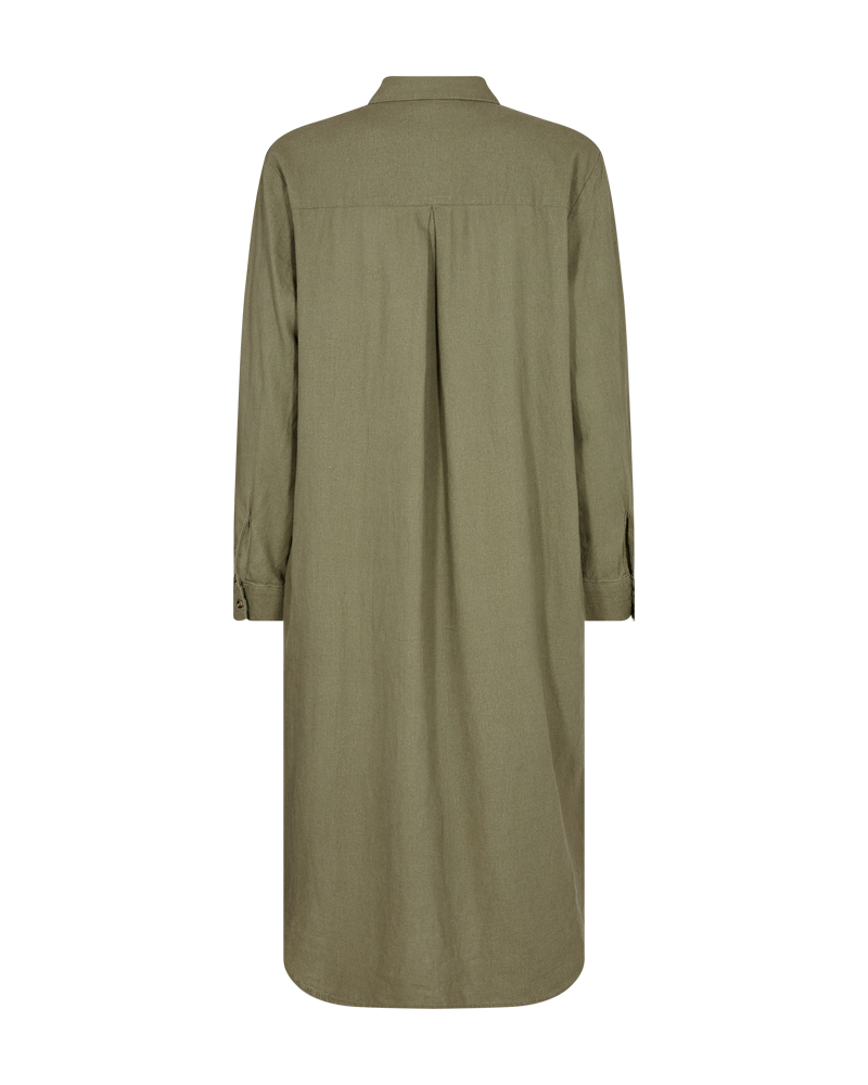 FQLAVA - LINEN SHIRT DRESS - GREEN