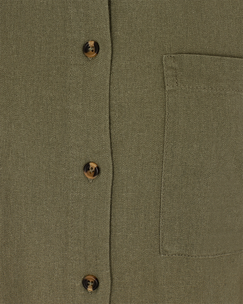 FQLAVA - LINEN SHIRT DRESS - GREEN