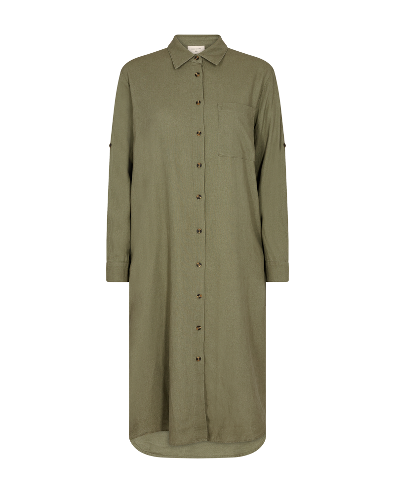 FQLAVA - LINEN SHIRT DRESS - GREEN