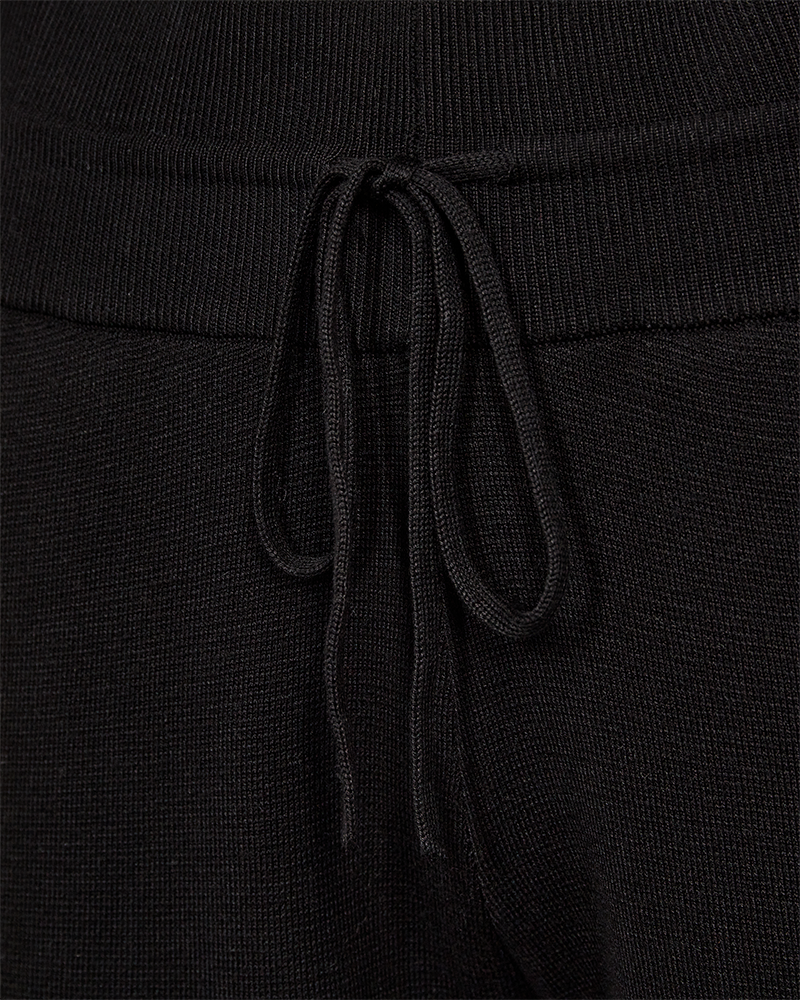 FQANI - PANTS WITH ELASTIC WAISTBAND - BLACK