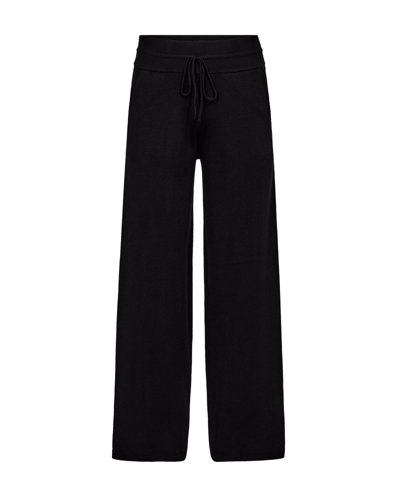 FQANI - PANTS WITH ELASTIC WAISTBAND - BLACK