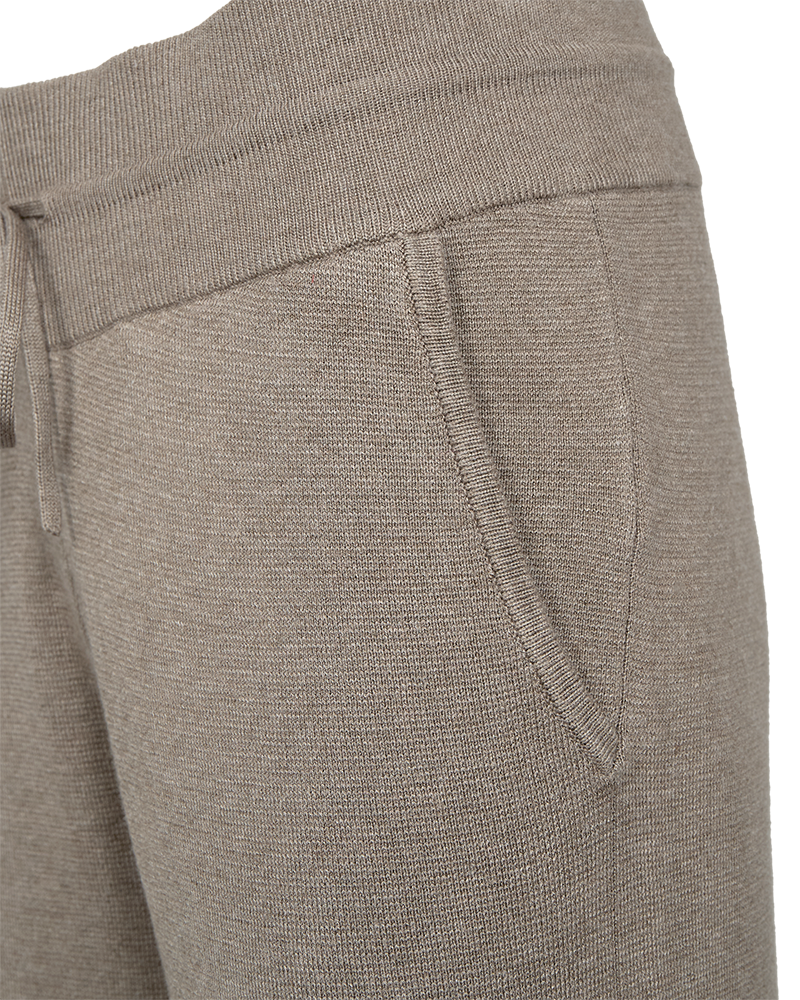 FQANI - PANTS WITH ELASTIC WAISTBAND - BROWN
