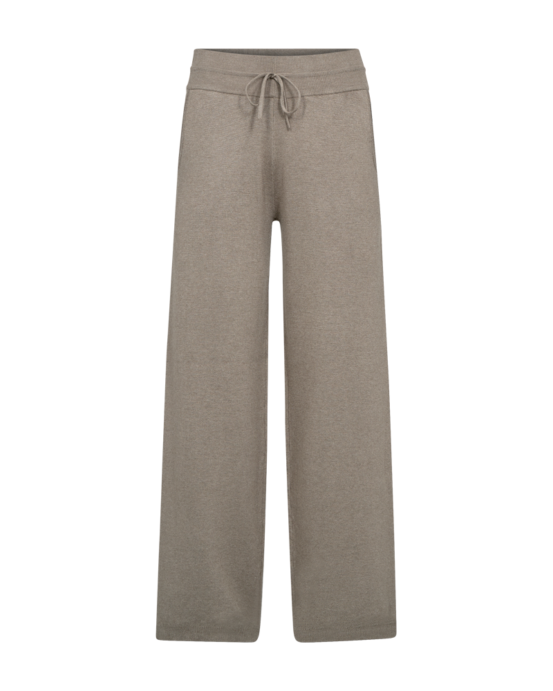 FQANI - PANTS WITH ELASTIC WAISTBAND - BROWN