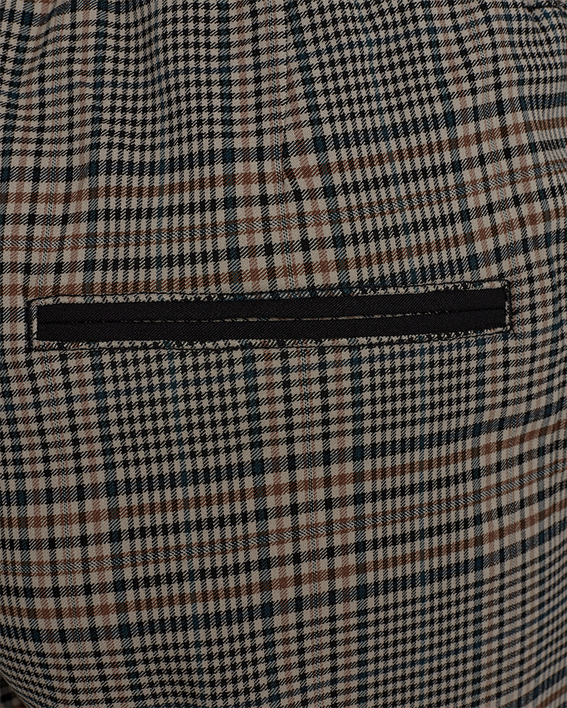 FQREX - PANTS WITH CHECKED PATTERN - BEIGE