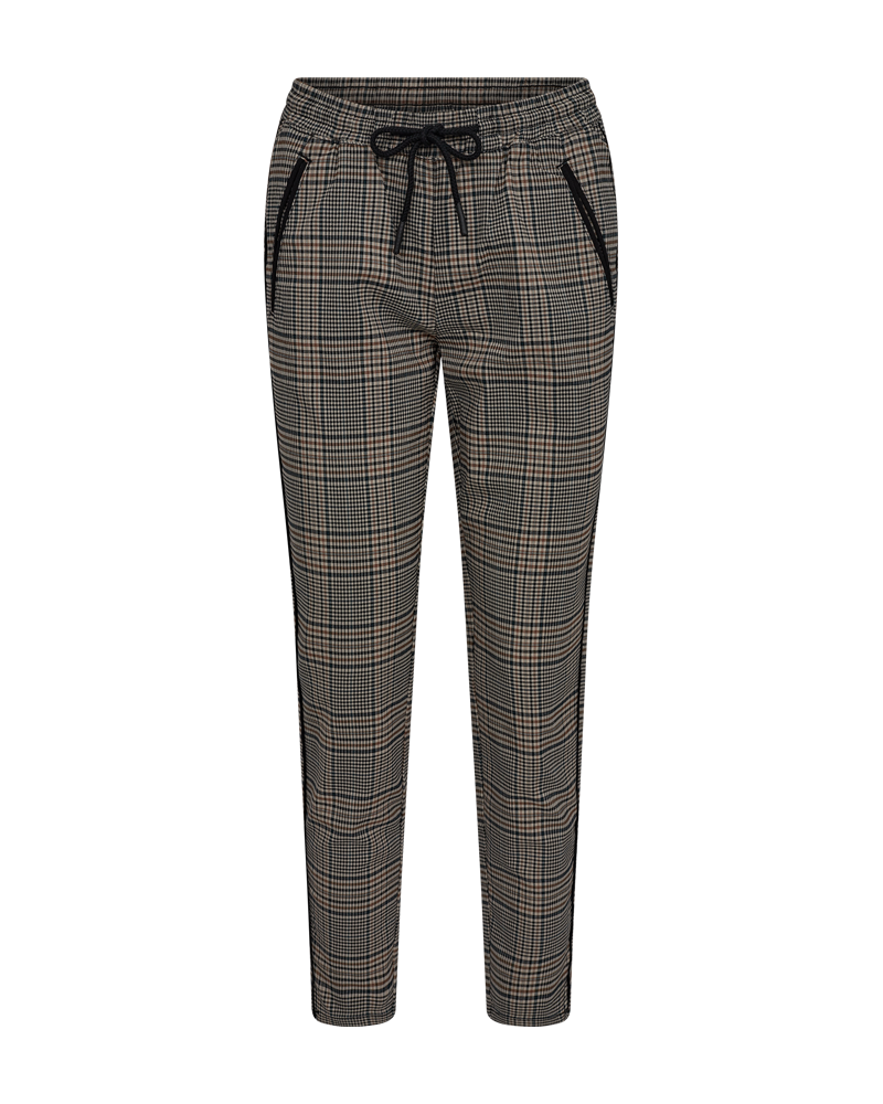 FQREX - PANTS WITH CHECKED PATTERN - BEIGE
