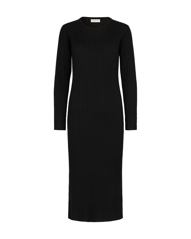 FQKATIE - Ribbed dress - BLACK