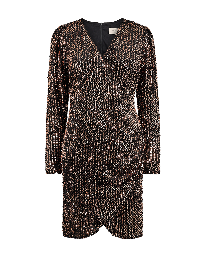 FQEVALY - Dress with sequins - BLACK