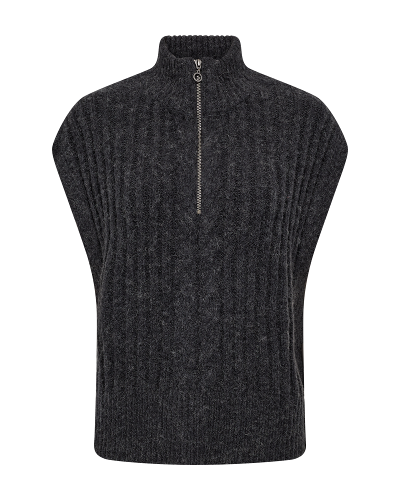 FQSILA - SHORT KNITTED WAISTCOAT - GREY