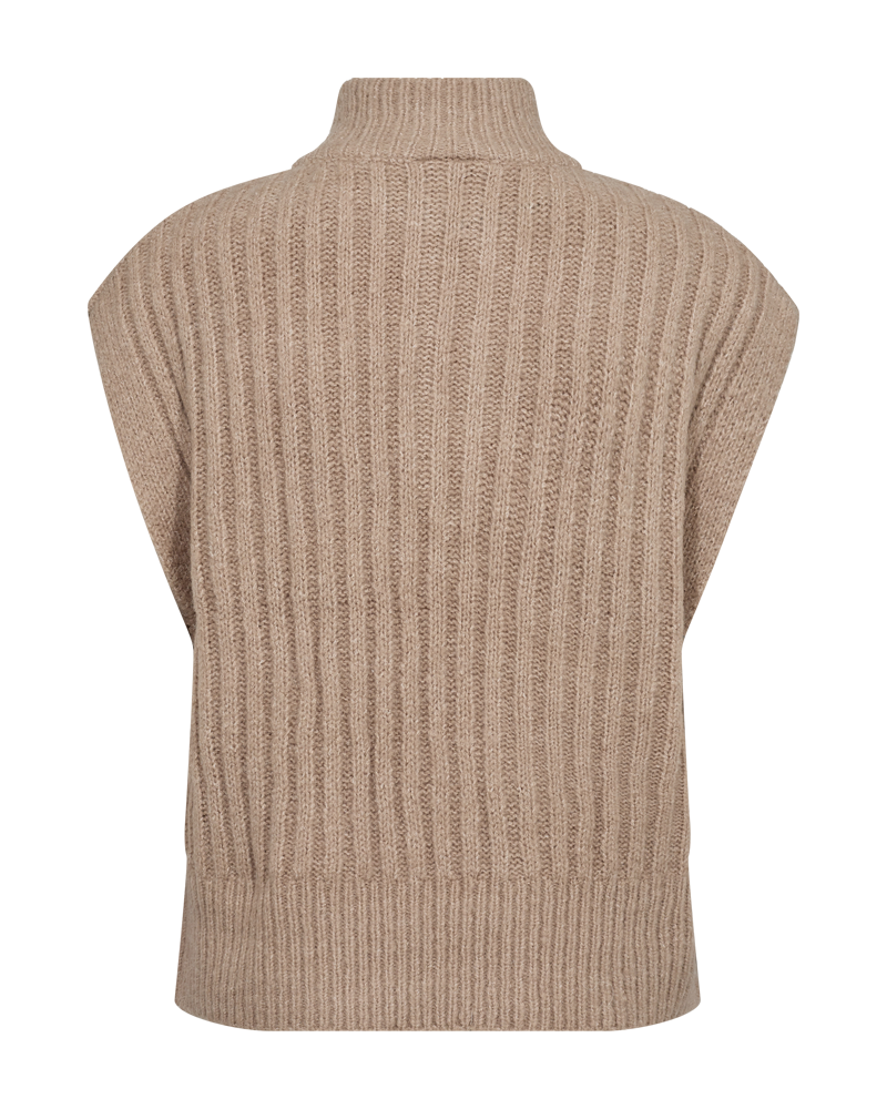 FQSILA - SHORT KNITTED WAISTCOAT - BEIGE